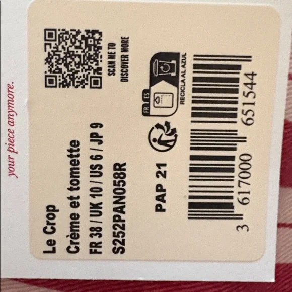 High-Rise Cream and Red Striped Wide-Leg Pants sezane - Picture 15 of 15